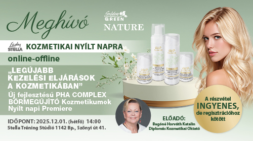 Kozmetikai nyílt nap - 2025.12.01.Legújabb  kezelési eljárások  a kozmetikában - ÚJ PHA COMPLEX KOZMETIKUMOK (online-offline)