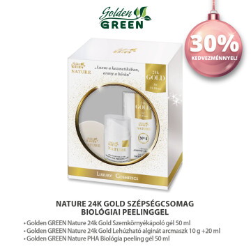 Golden GREEN  Nature 24K Gold Szépségcsomag Pha peelinggel, Szemkörnyékápoló géllel és AranyMaszkkal