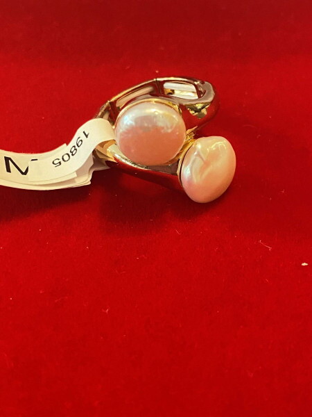 Gyűrű Dupla Gyöngyös Gold Nikkel Mentes 19805