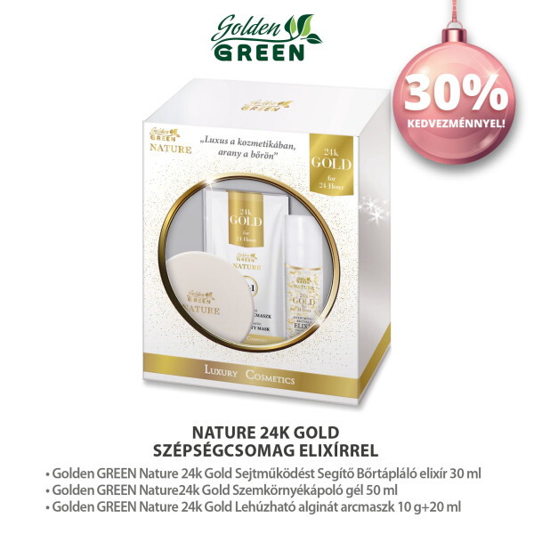 Golden GREEN  Nature 24K Gold Szépségcsomag Elixírrel, Szemkörnyékápoló géllel és AranyMaszkkal