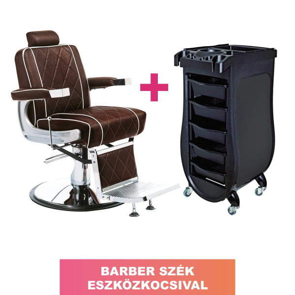 Barber szék eszközkocsival
