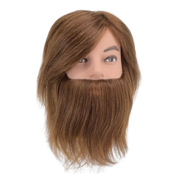 Daniel Férfi Babafej Természetes Hajjal és Szakállal 20cm Középbarna 1122